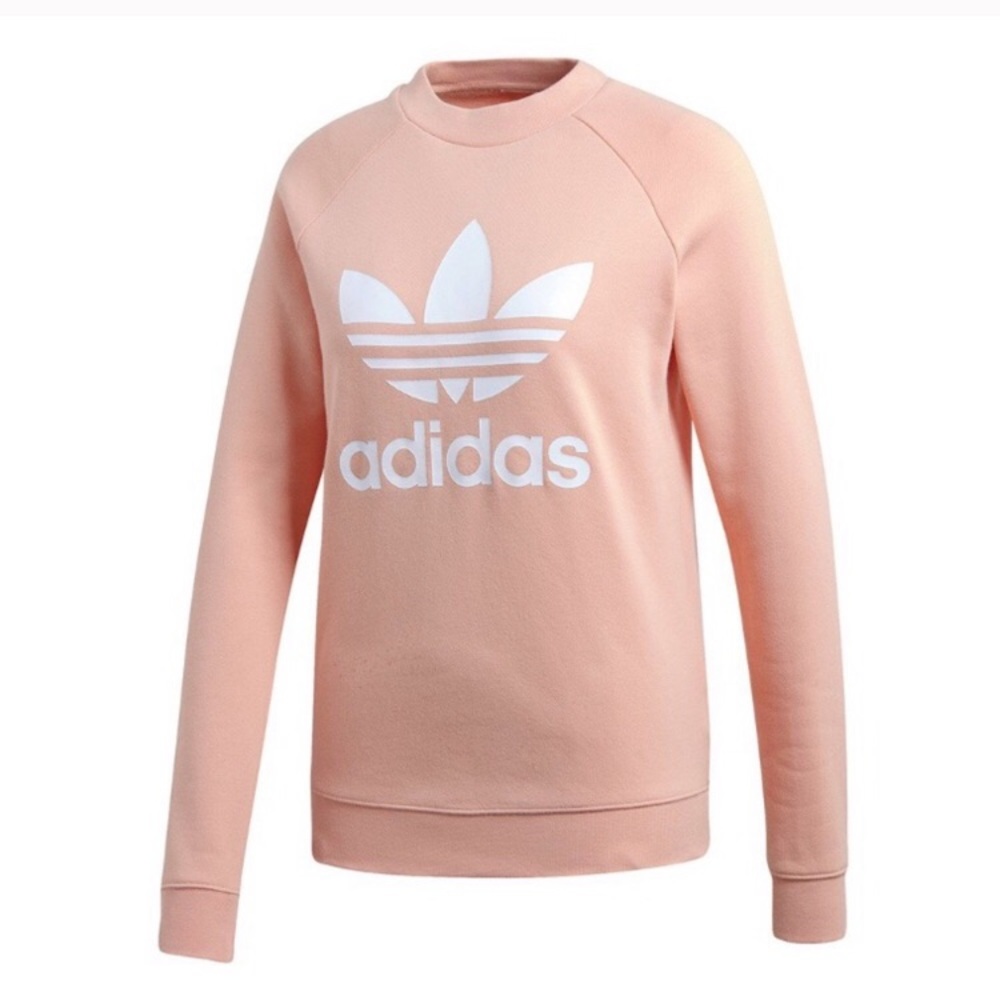 WOMENS ADIDAS ORIGINALS CREW NECK SWEAT SHIRT PINK - Picture 2 of 4
